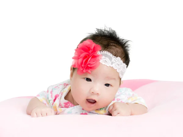 Portrait of adorable baby girl. Isolated on white background wit — Stock Photo, Image