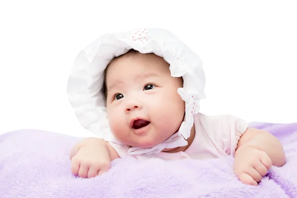 Retrato de menina adorável. Isolado no fundo branco sagacidade — Fotografia de Stock