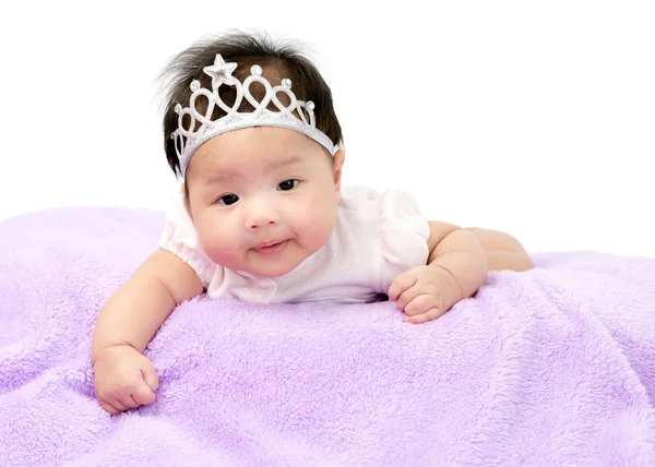 Portrait of adorable baby girl. Isolated on white background wit — Stock Photo, Image