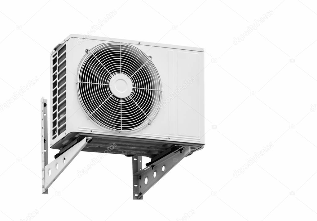 Air conditioning compressor. Isolated on white background with c