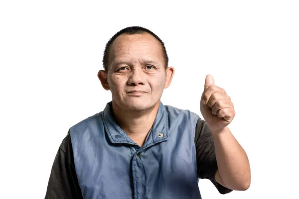 Porträt eines Mannes mit Down-Syndrom. isoliert auf weißem Hintergrund — Stockfoto