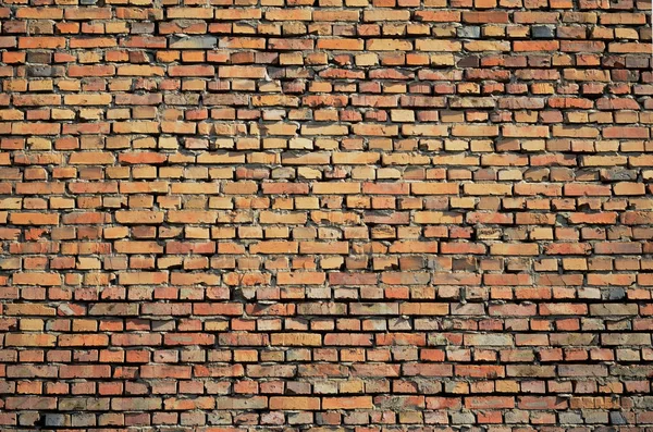 빈티지 소박한 오래 된 붉은 벽돌 벽 배경 텍스처 — 스톡 사진