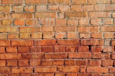 Bir vintage rustik eski kırmızı tuğla duvar arka plan dokusu 