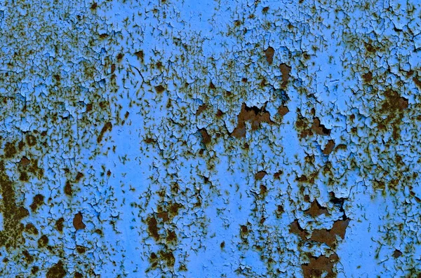 Textura Fundo Parede Ferro Azul Pintado Vintage Com Muitas Camadas — Fotografia de Stock