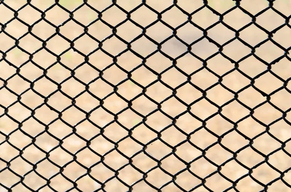 Metal Wire Mesh Chain Link Fence Bacgkround Shallow Depth Field — Stock Photo, Image