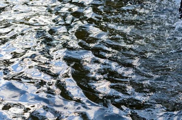 Texture of rippled dark water surface with highlights