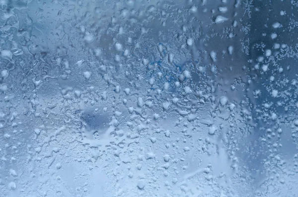 Gotas Chuva Água Congelada Fundo Vidro Janela — Fotografia de Stock