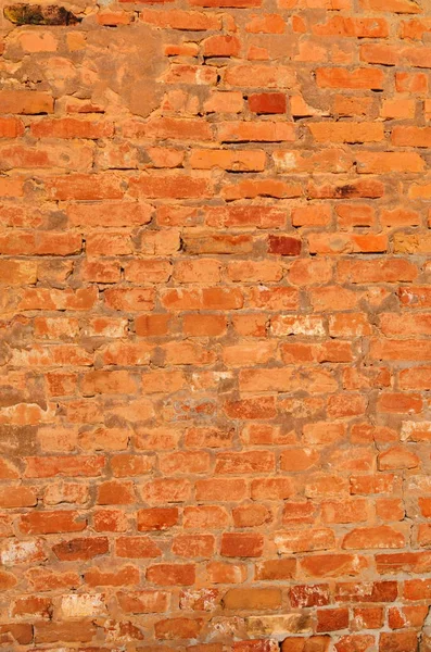Oude vintage rode bakstenen muur met cement naden textuur achtergrond — Stockfoto