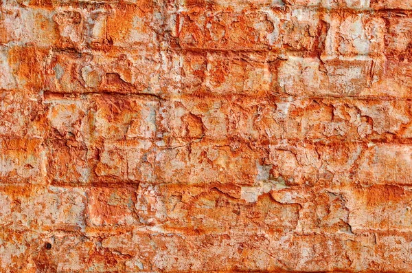 Textur Eines Rustikalen Alten Roten Backsteinmauer Hintergrund — Stockfoto
