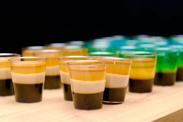 Alcohol jelly shots, funny party treat, layered shots