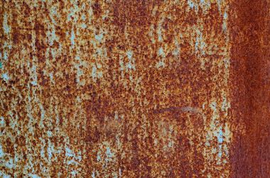 Arka plan bir paslı eski demir metal levha, turuncu ve kahverengi col