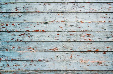 Yıpranmış mavi ve yeşil shabby chic boyalı ahşap yaban domuzu kırık