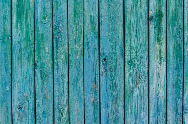 Rustika trästaket textur bakgrund av gröna och blå färger — Stockfoto