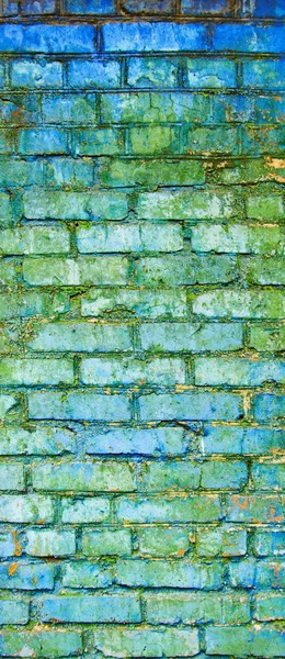 Textuur van oude blauwe en grijze bakstenen muur oppervlak met cement en — Stockfoto