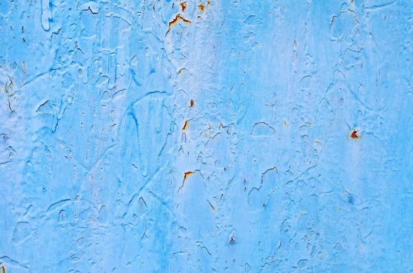 ビンテージ ブルーとターコイズ色の塗られた鉄の壁れたらのテクスチャ — ストック写真