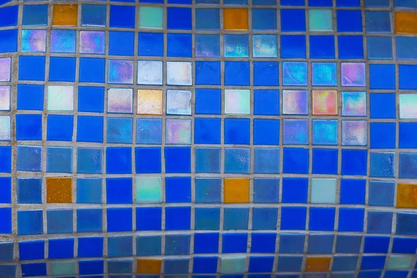 Ruwe blauwe mozaïek tegel muur patroon voor de achtergrondontwerp — Stockfoto