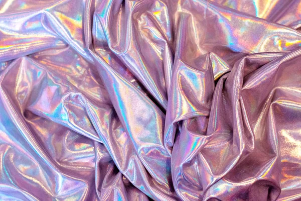 Holographic Iridescent Texture Background Reflective Fabric Multicolored — Stock Photo, Image