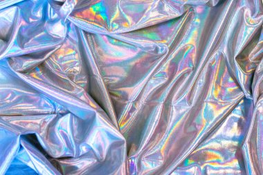 holografik yanardöner doku arka plan yansıtıcı kumaş çok renkli