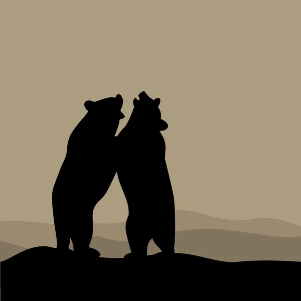 Αρκούδες που παίζουν εικονογράφηση — Διανυσματικό Αρχείο