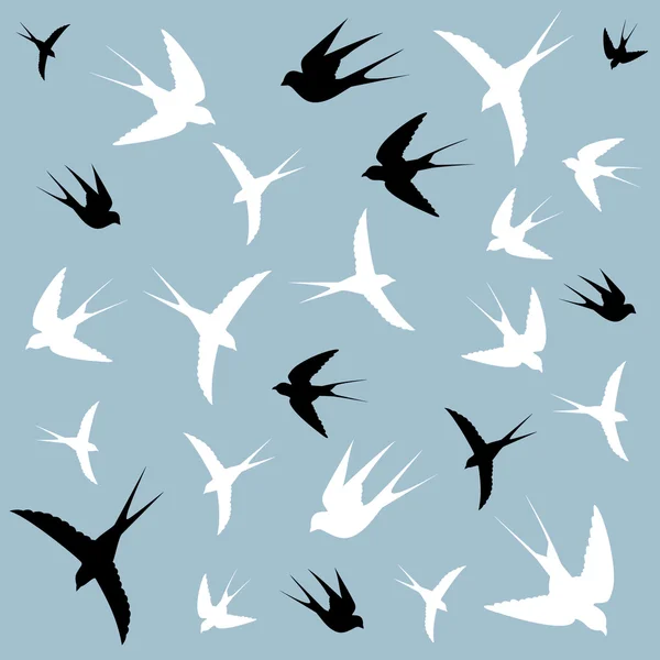 Gli uccelli nel cielo — Vettoriale Stock