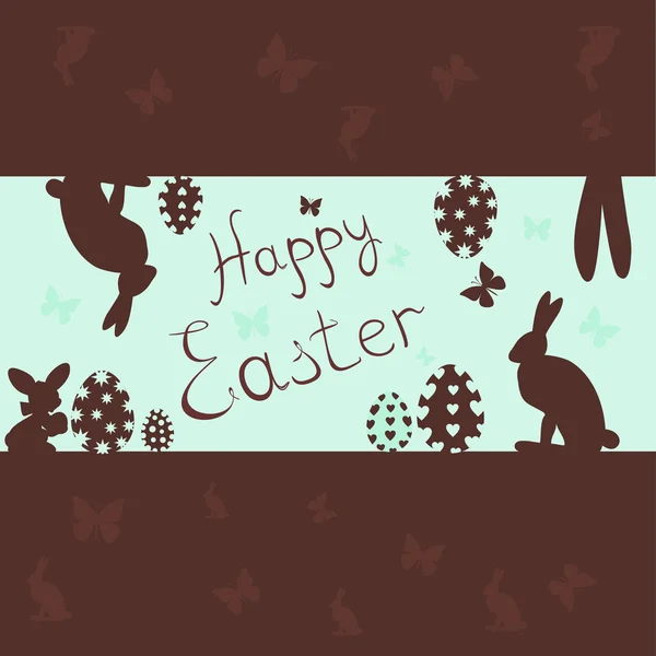 A happy Easter with bunnies — Stock Vector