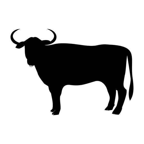 El icono del toro sobre fondo blanco — Vector de stock