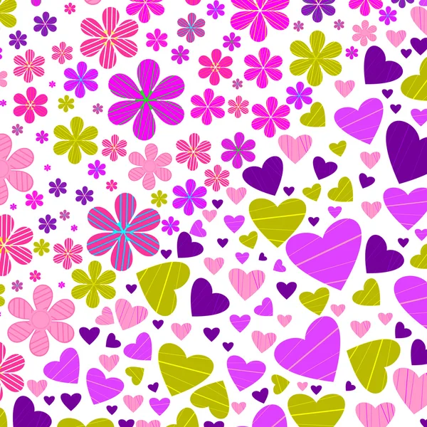 Flowers background and heart — Stock Vector