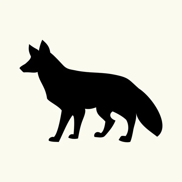 Icono de Fox negro en el fondo — Archivo Imágenes Vectoriales