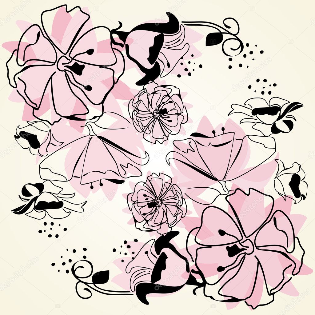 floral background with delicate flowers