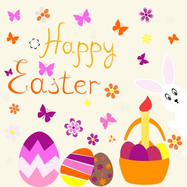 Paskalya, Paskalya yumurtası ve tavşan vektör çizimi