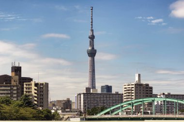 Tokyo Skytree seen from Narita Express train clipart