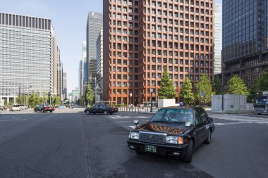 Tokyo, Japonya - 2 Ekim 2016: Tokyo, Japonya'nın boş taksi