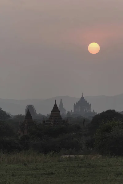 Sunset in Bagan, Mandalay, Myanmar — Stock Photo, Image