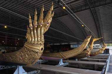 Bangkok, Tayland - 12 Ağustos 2017: Tayland Kraliyet mavnaları içinde Ulusal Müzesi, Kraliyet mavnaları, Bangkok, Tayland