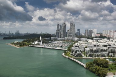 Aerial view of luxury yacht club at Keppel Bay, Singapore clipart
