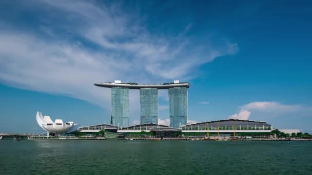 Singapur Singapur Kwietnia 2018 Timelapse Marina Bay Sands Hotel Singapur — Wideo stockowe