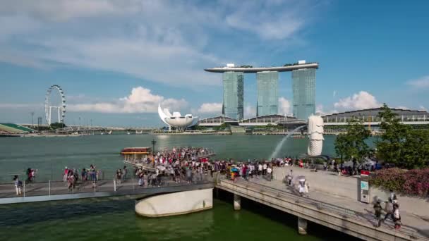 Singapore Singapore Apr 2018 Timelapse Van Marina Bay Toeristische Attractie — Stockvideo