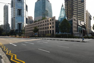 SINGAPORE, SINGAPORE - APR 10, 2020: Empty street of Orchard Road, Singapore during Circuit Breaker or Lockdown due to increased rate of COVID-19 Infection