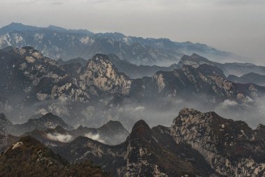 View from Huashan Mountain West Peak, Xian, Shaaxi Province, China clipart