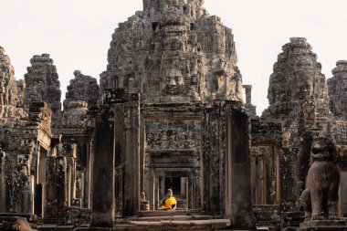 Bayon Tapınağını kapatın, Angkor Thom, Siem Reap, Kamboçya