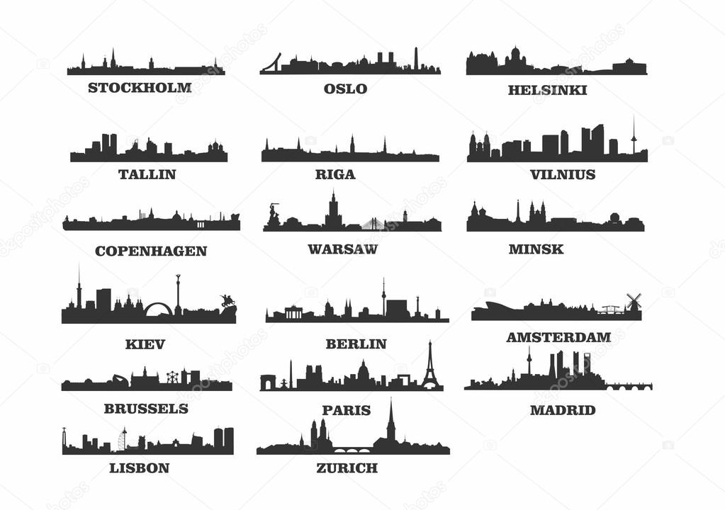 Capital skylines vector illustration