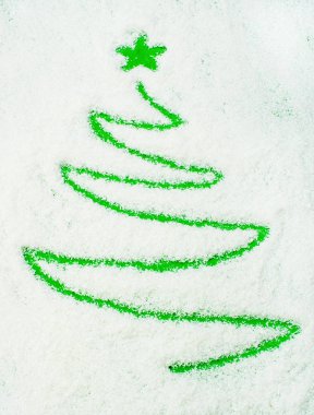 Noel ağacı kelime kar üstünde