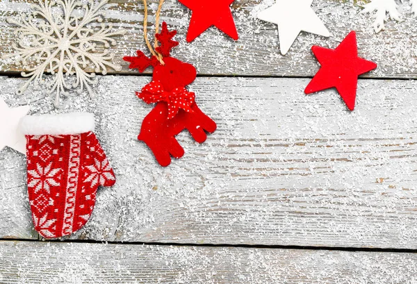 Christmas Decoration Over Wooden Background