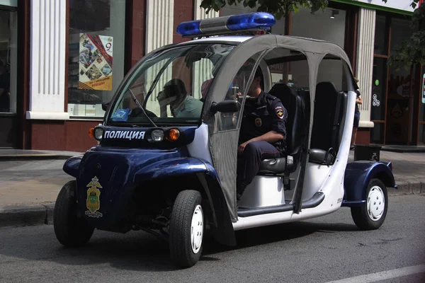 Russian Police Electric Vehicles Gem Provided Security Rally May Krasnodar — Stock Photo, Image