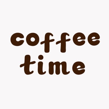 Vektör çizim. El yazı çekilmiş. Kahve Saati.