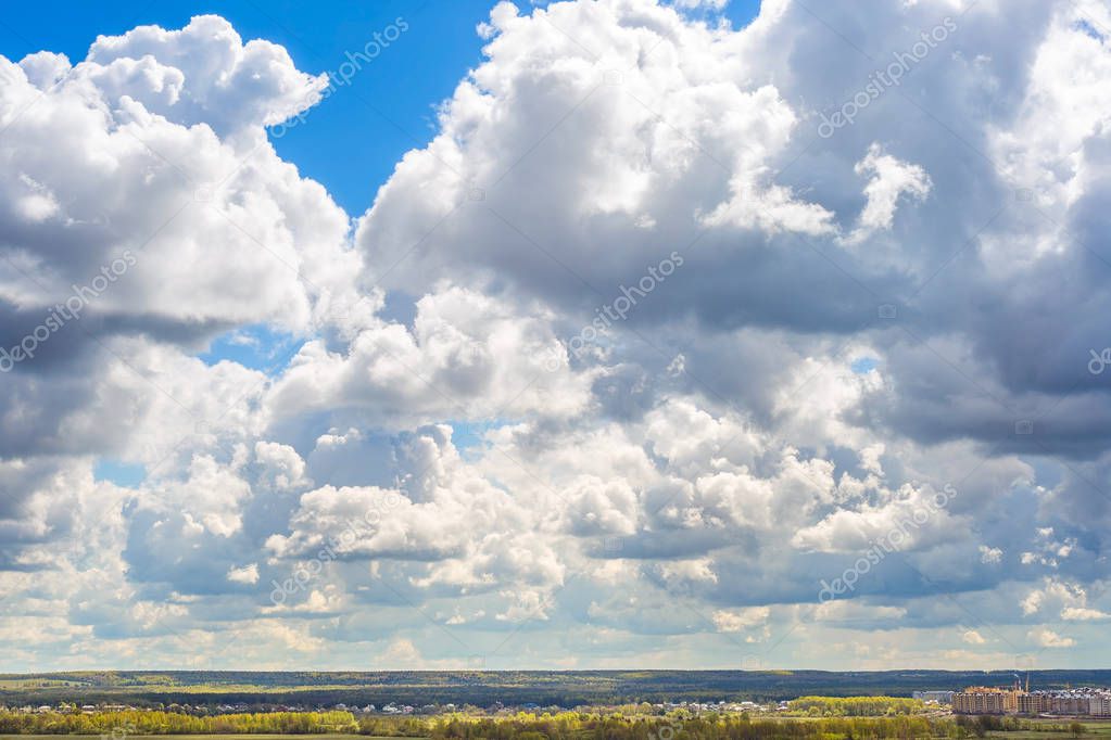 Clouds and far hills view
