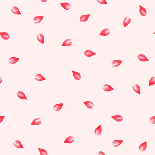 Patrón sin costuras rosa pétalos florales de fondo. Acuarela flores — Foto de Stock