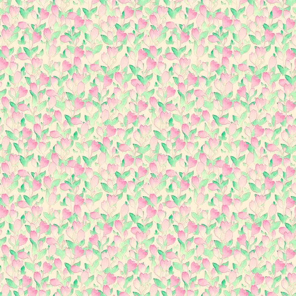 Sorunsuz doku hassas bahar çiçek, çiçek desenli suluboya resim