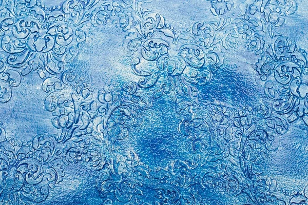 Patrón Elevado Pintura Acrílica Húmeda Sobre Papel Fondo Vintage Azul —  Fotos de Stock