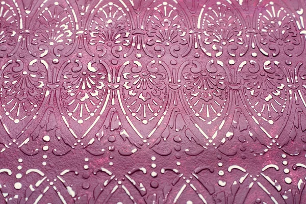 Vintage Impresión Cera Textura Retro Textura Patrón Floral Pintura Acrílica —  Fotos de Stock